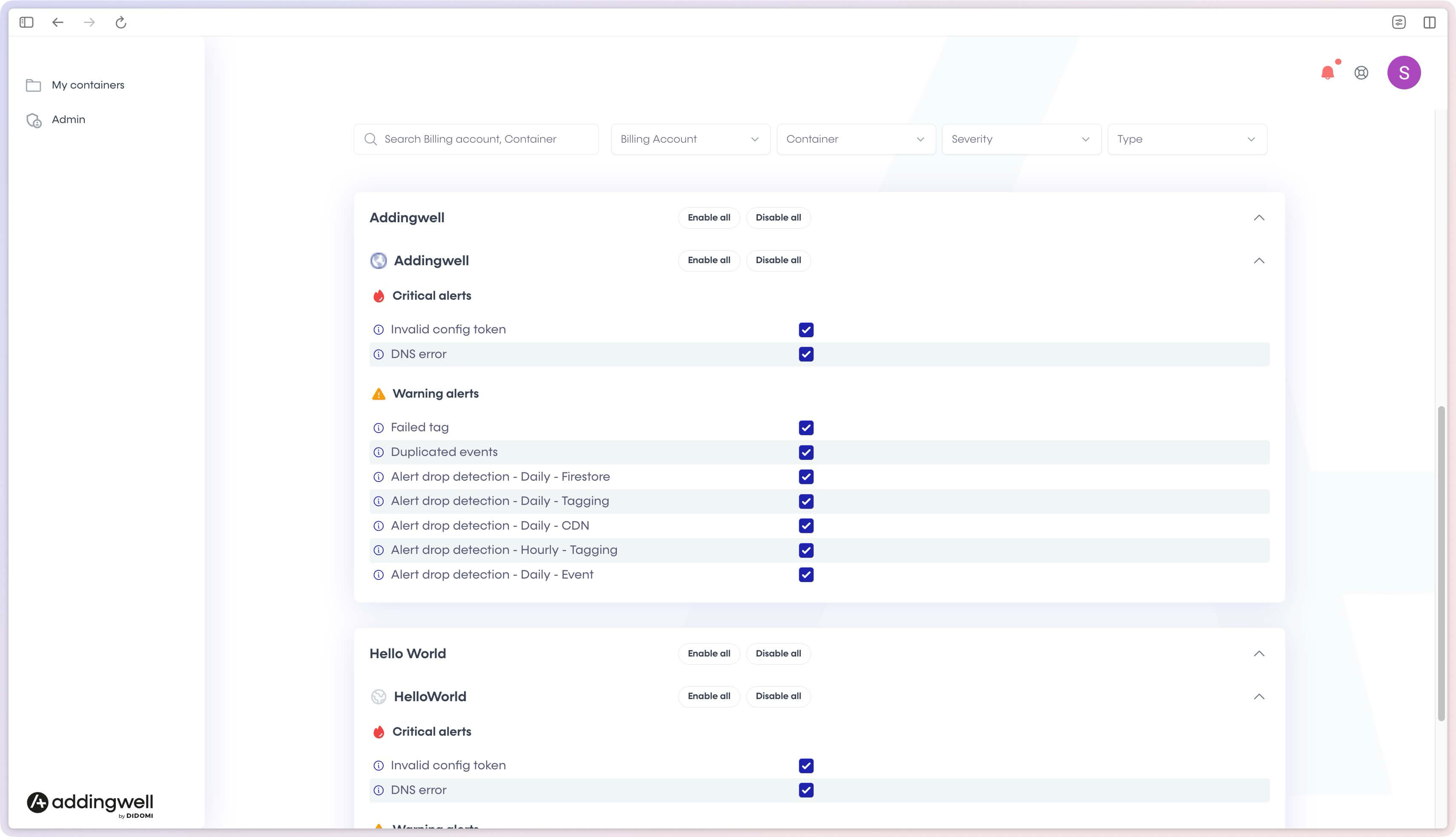 Notification preferences