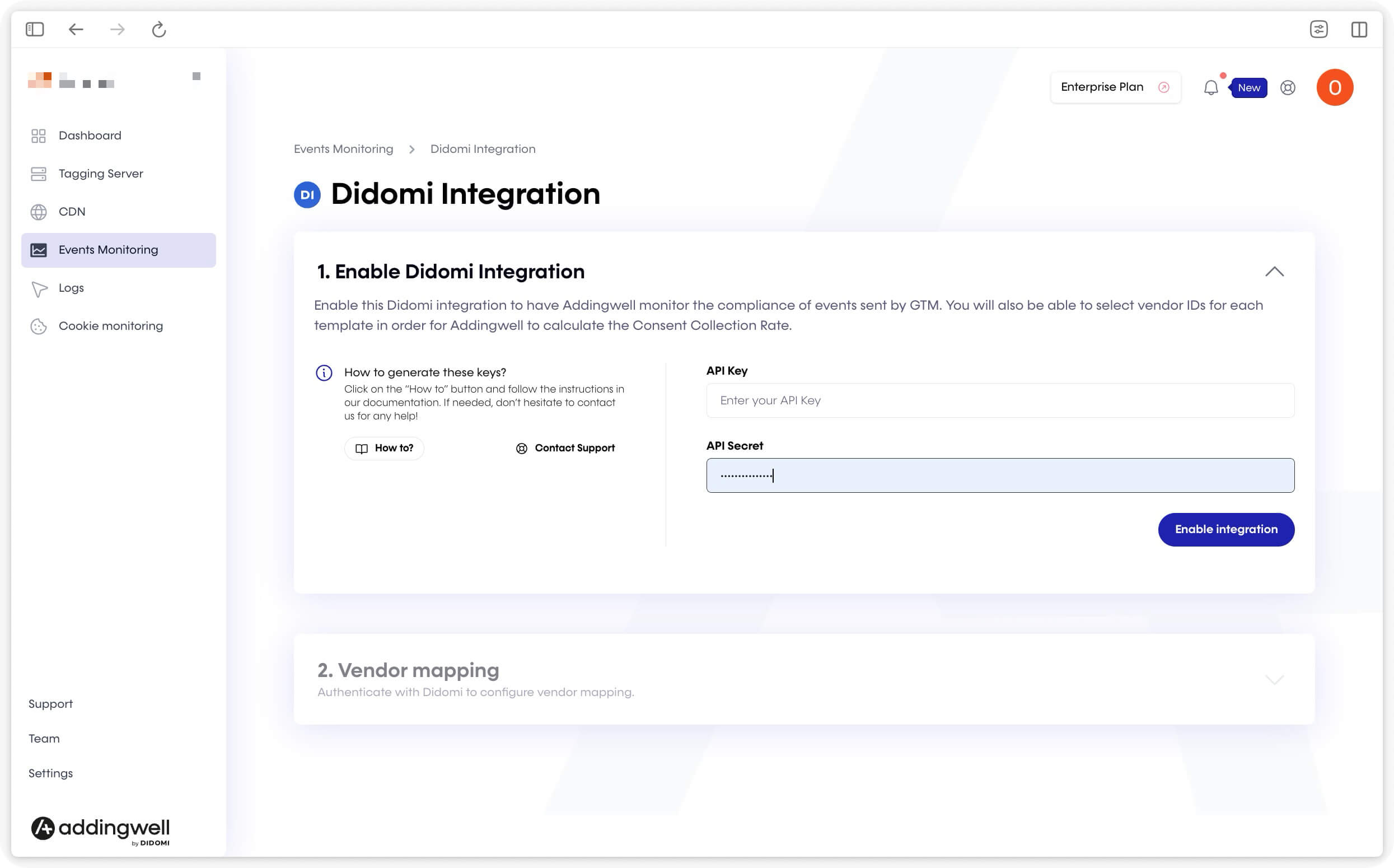 Didomi Integration for Event Consent Monitoring