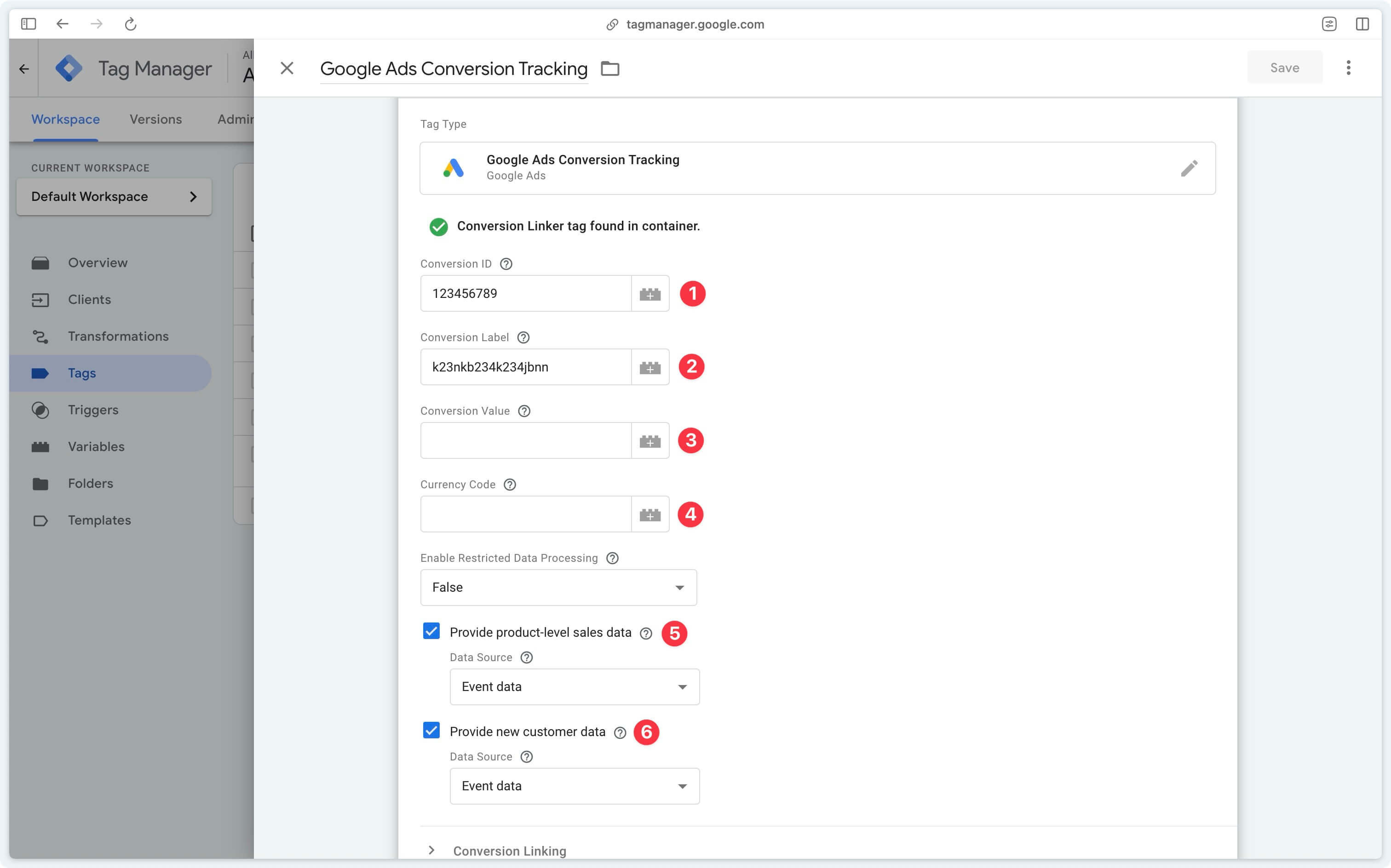 Google Ads Conversion Tracking Tag Configuration