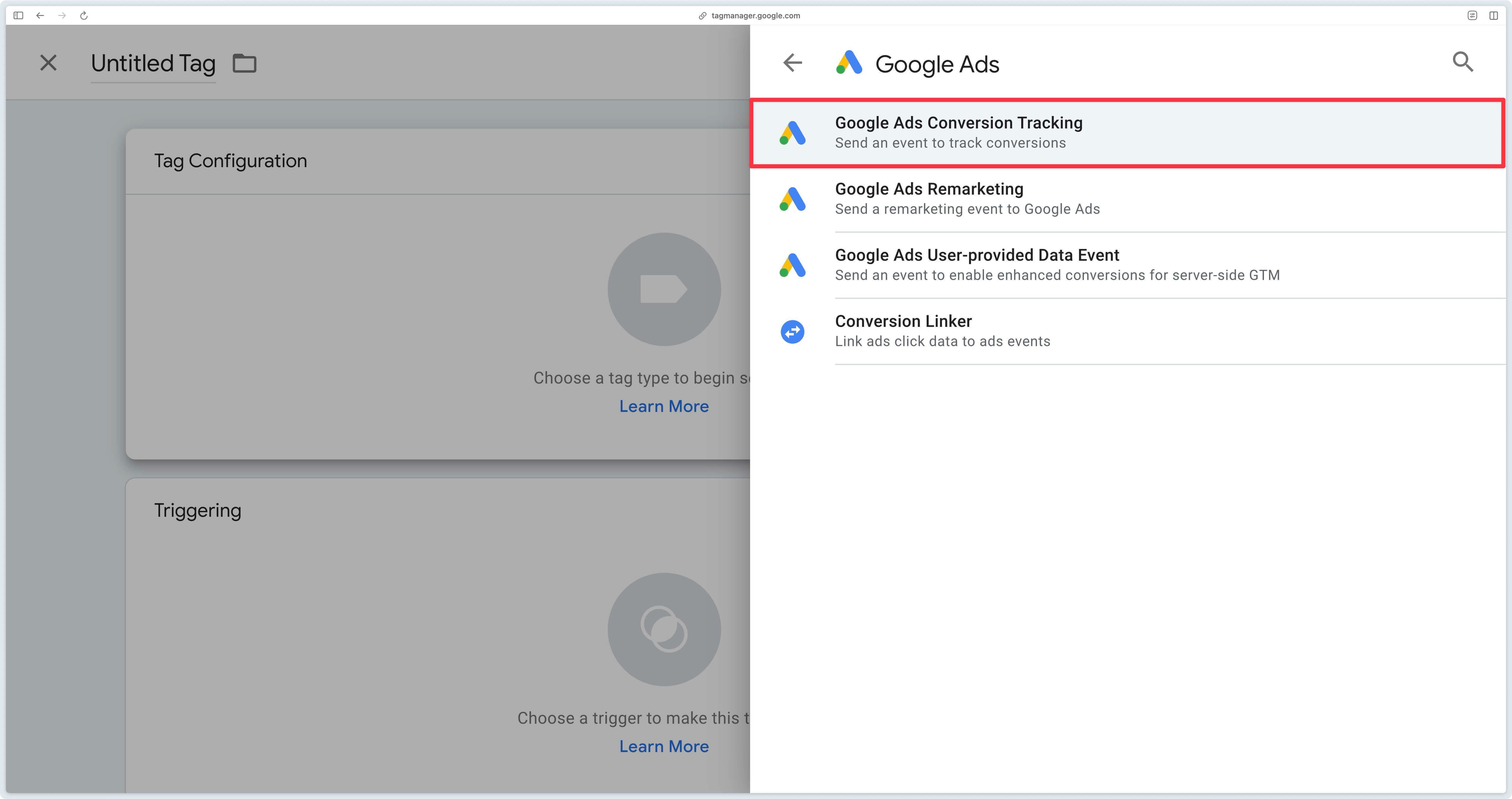 Balise Google Ads Conversion Tracking dans GTM Server-Side