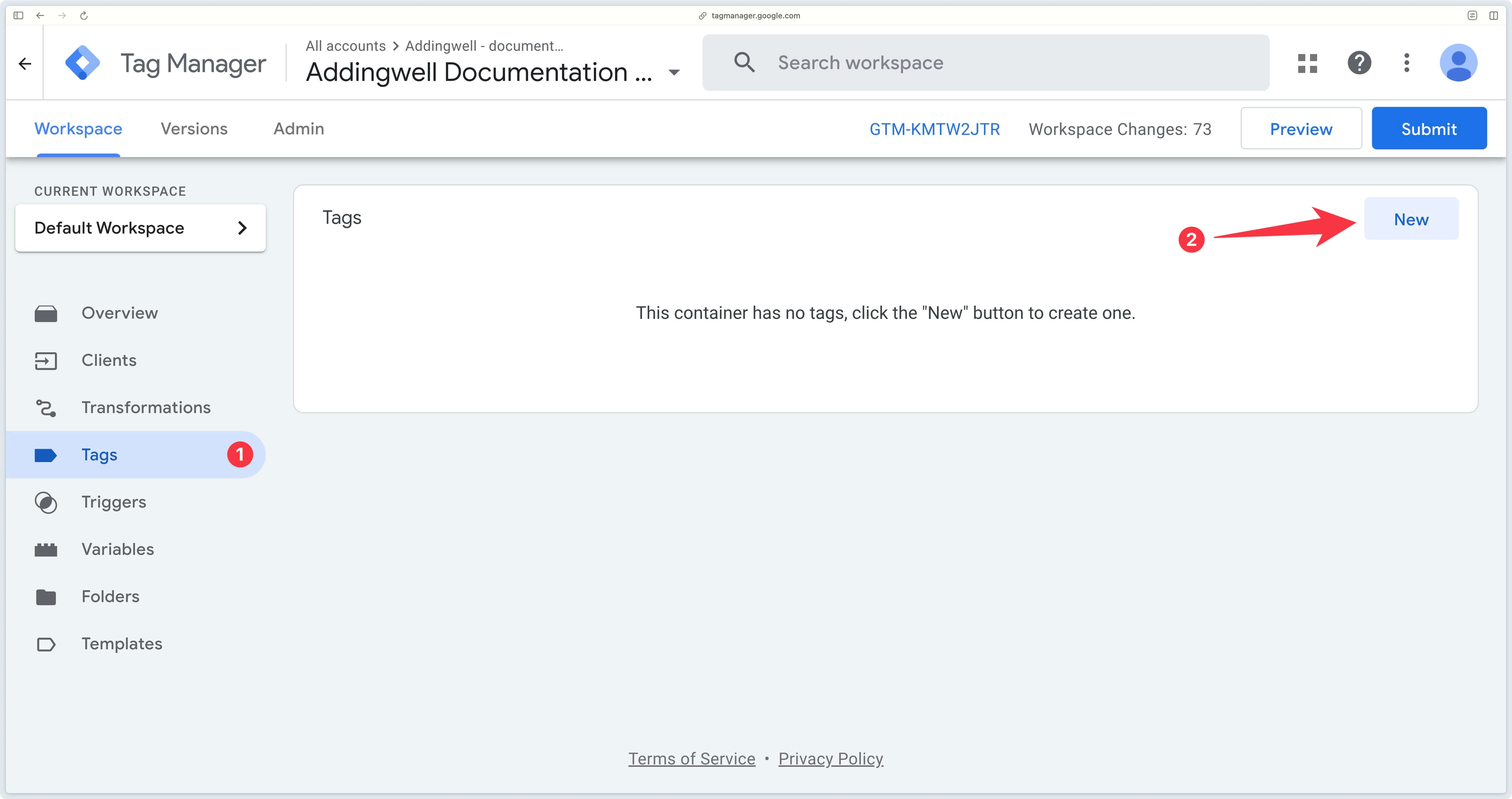 Creating a new tag in GTM Server-Side