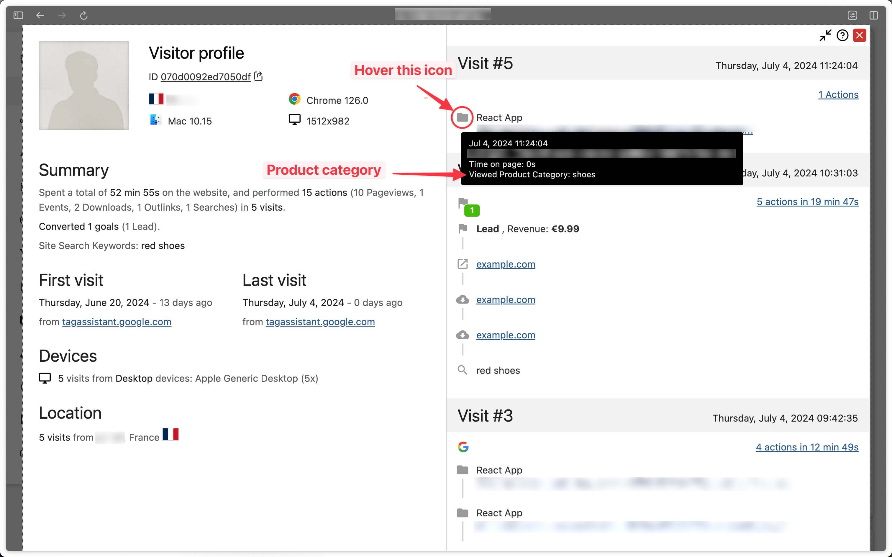 More information on the category view in Matomo