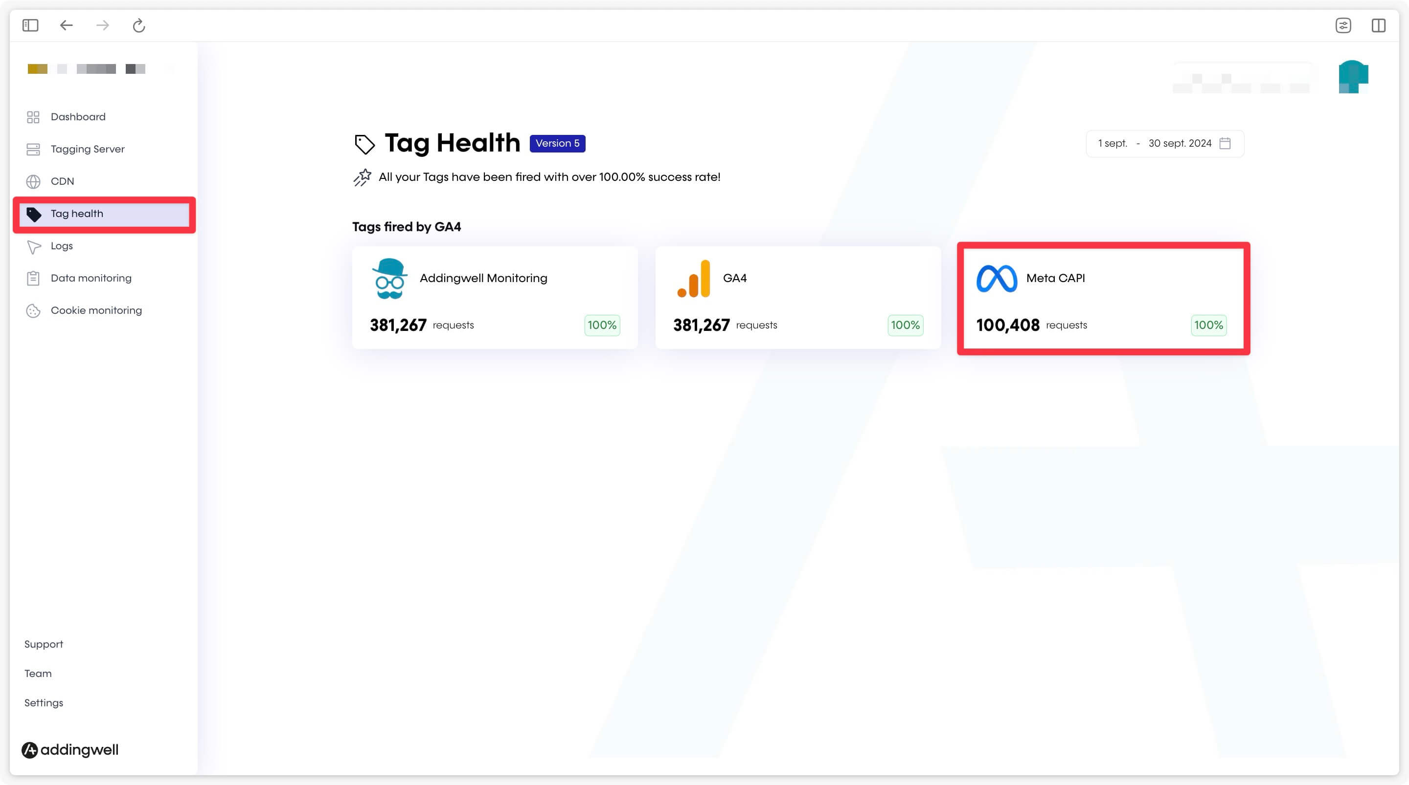 Verifying Meta Conversion API requests in Addingwell Container