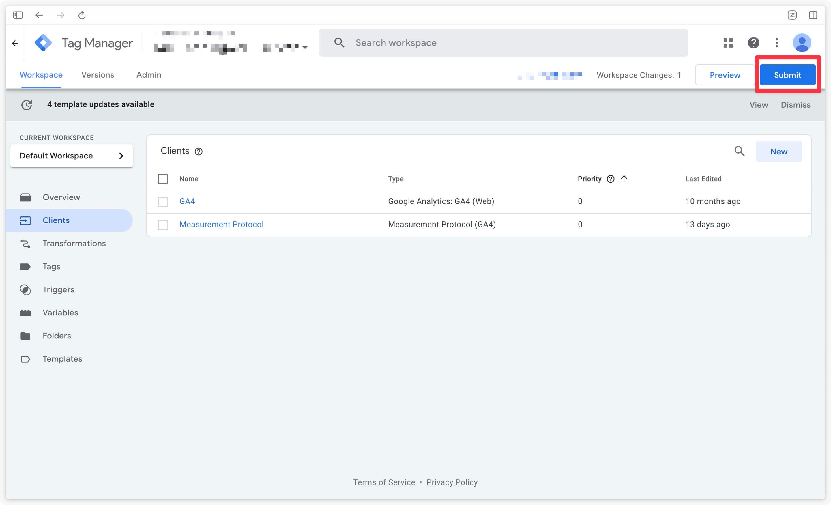 Publishing the GTM Server version so the Measurement Protocol is functional