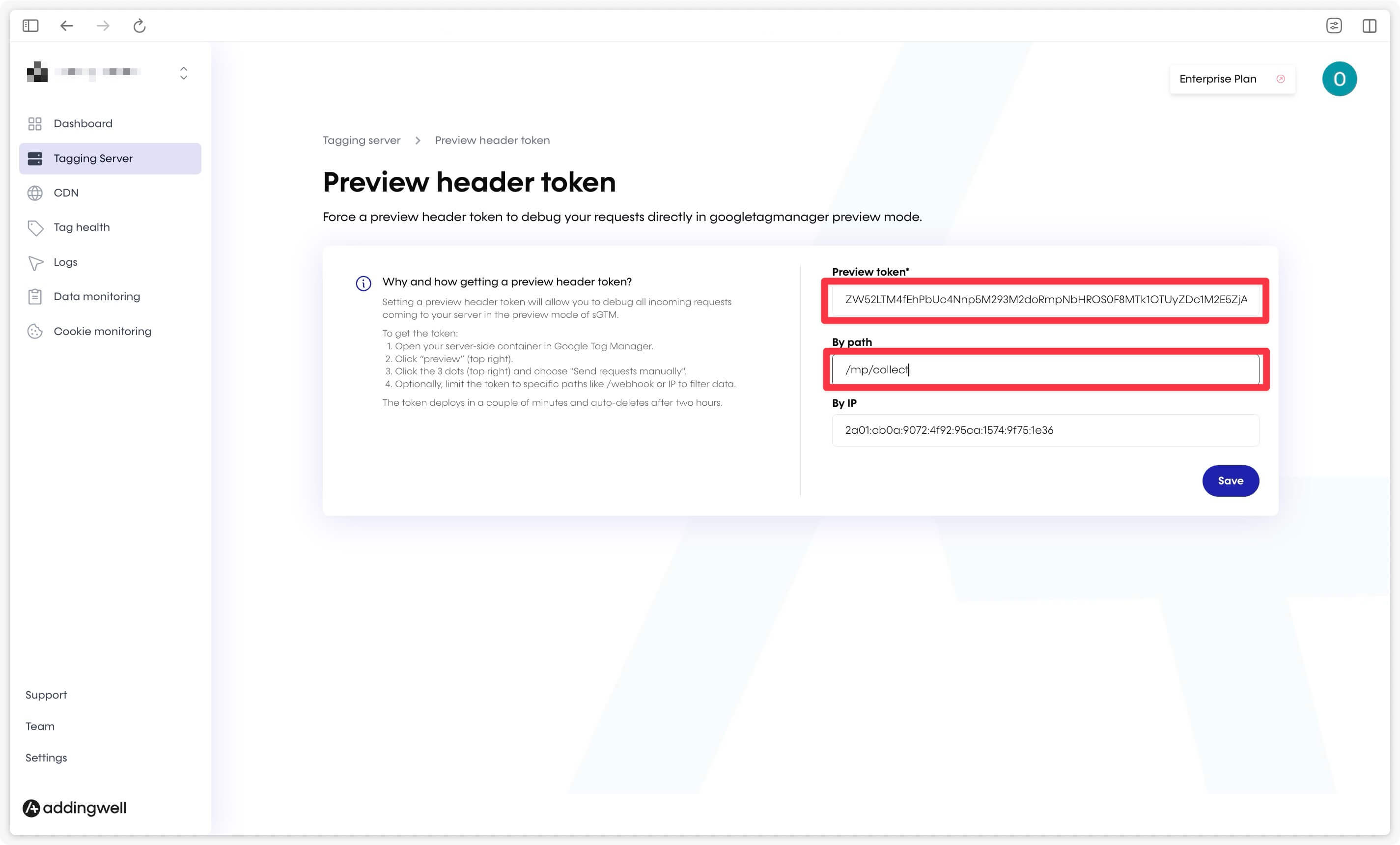 Test sending your offline events via Addingwell and narrow down your tests