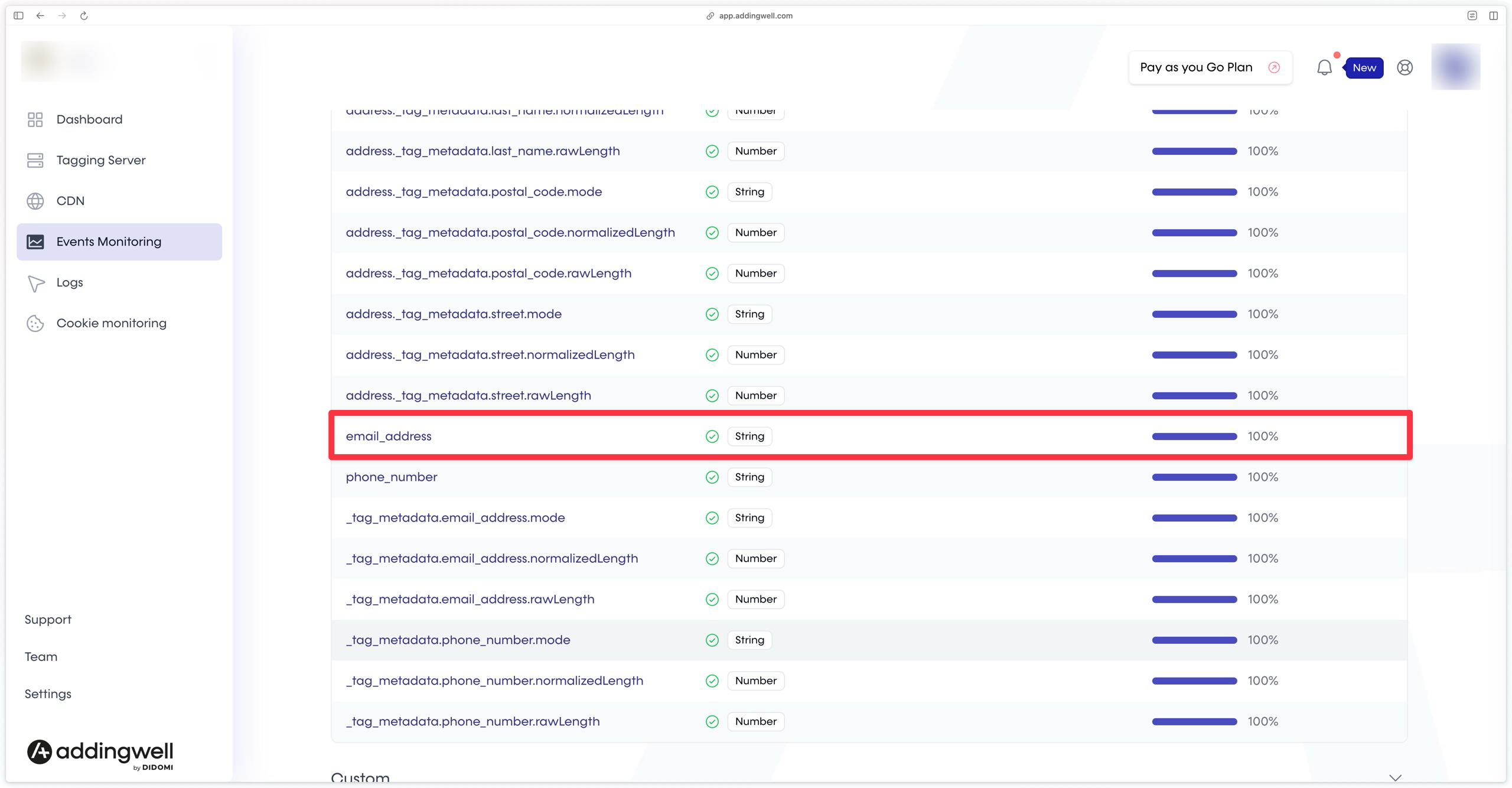Checking the user data attached to an OpenAI event server-side