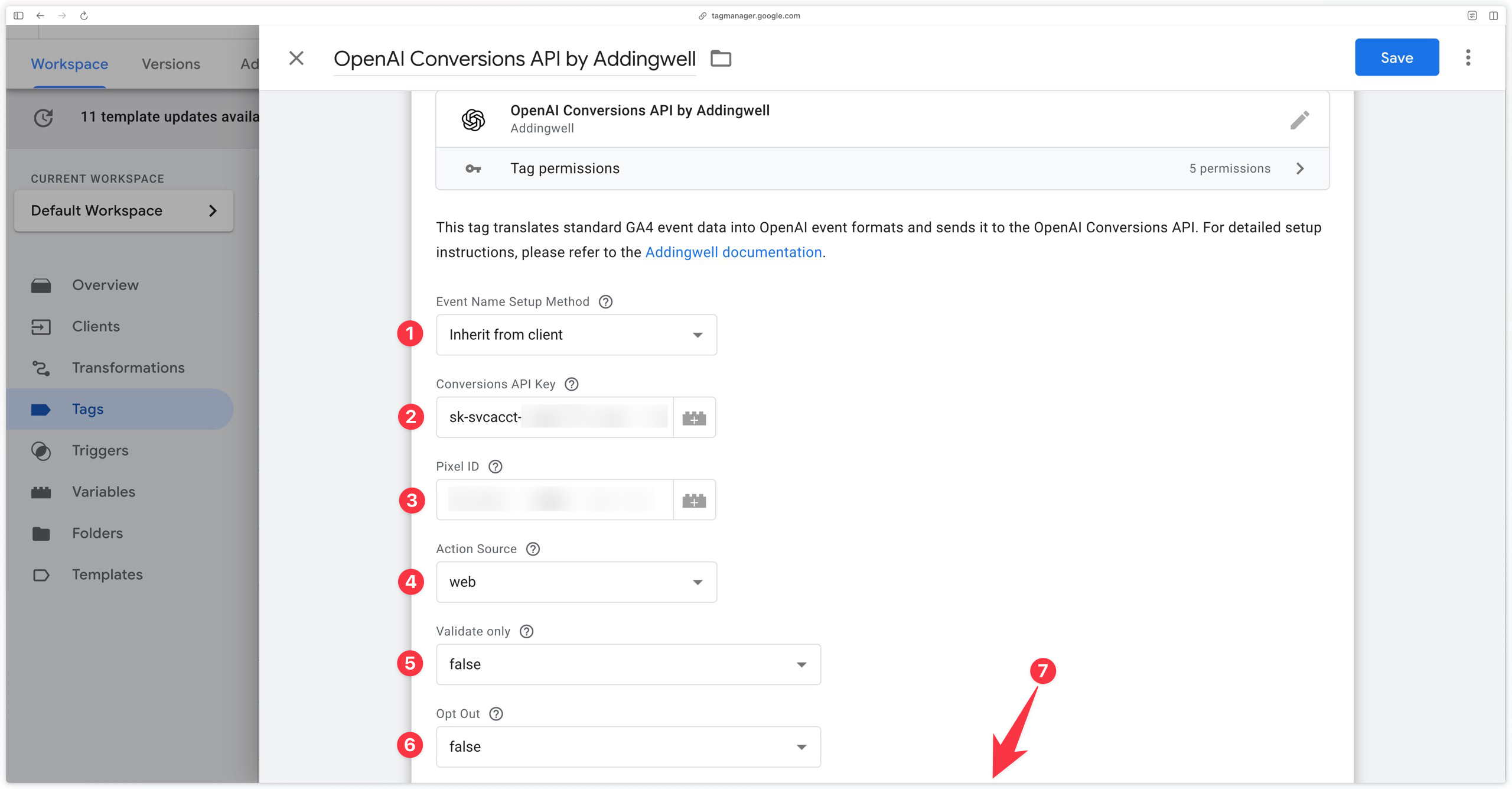 Configuring the OpenAI CAPI tag