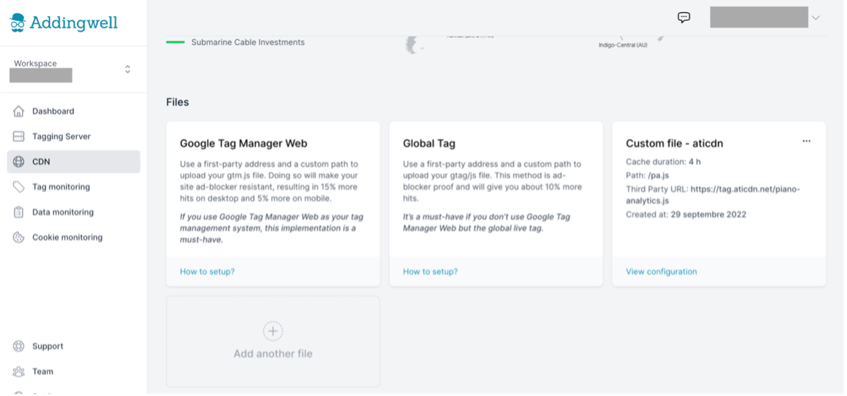 Configuration du CDN Addingwell pour la proxyfication de Piano Analytics