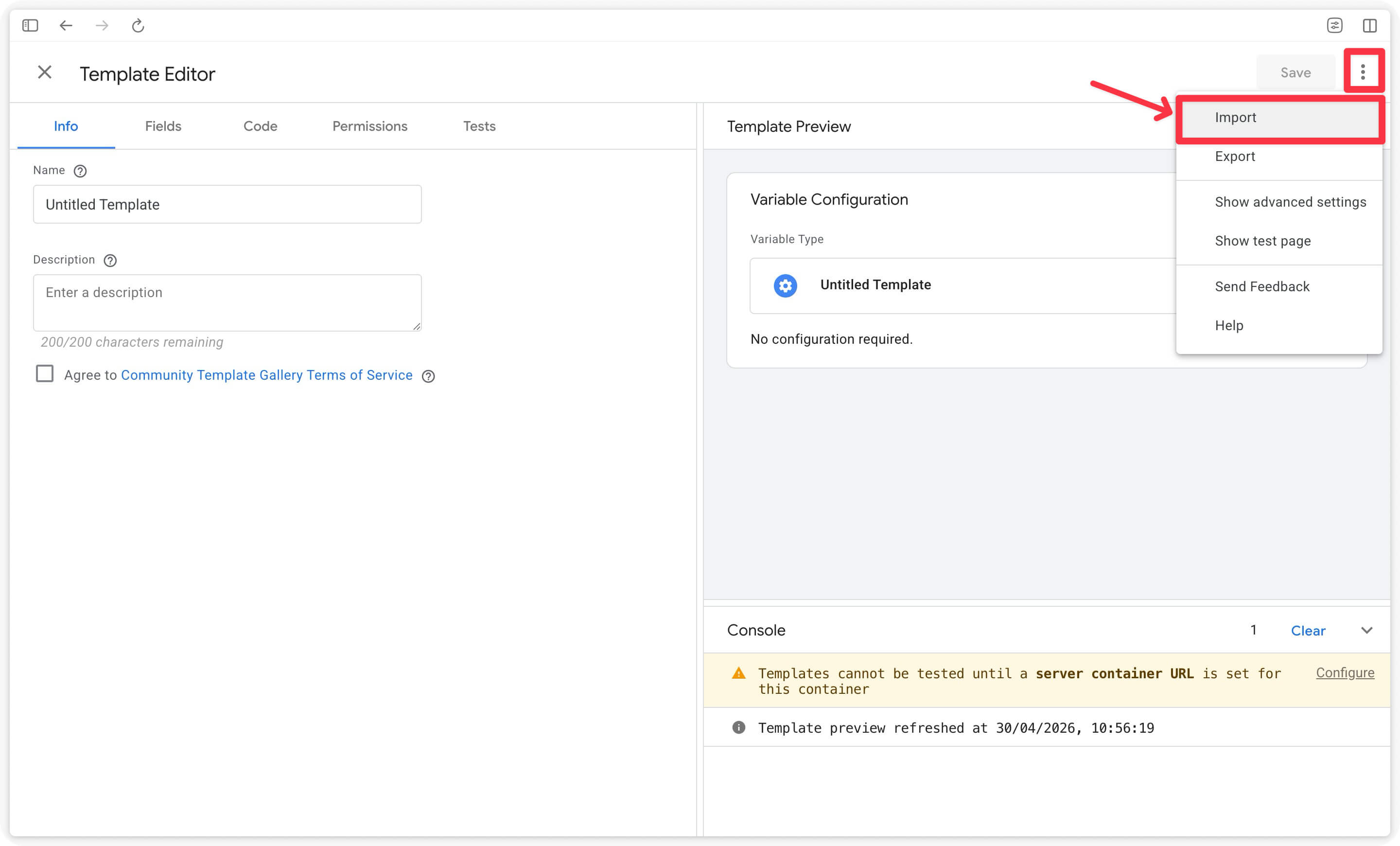 Import Decrypt AES variable template Server-Side