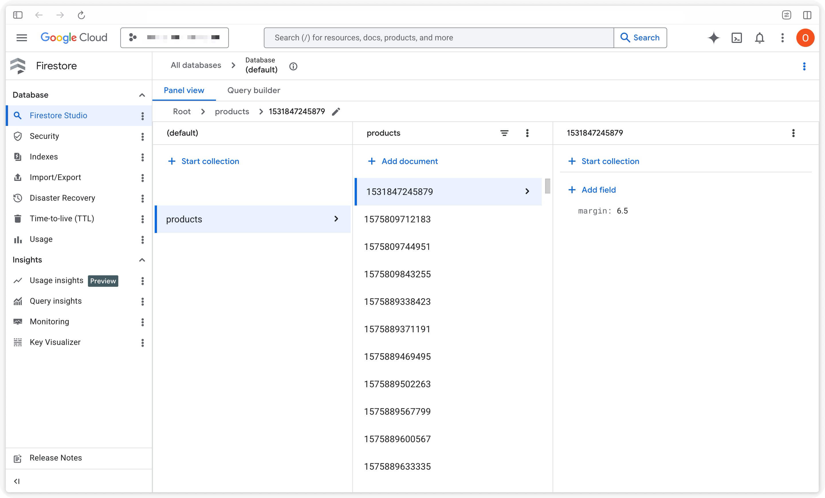 Example Firestore file for sending margin to your GTM Server