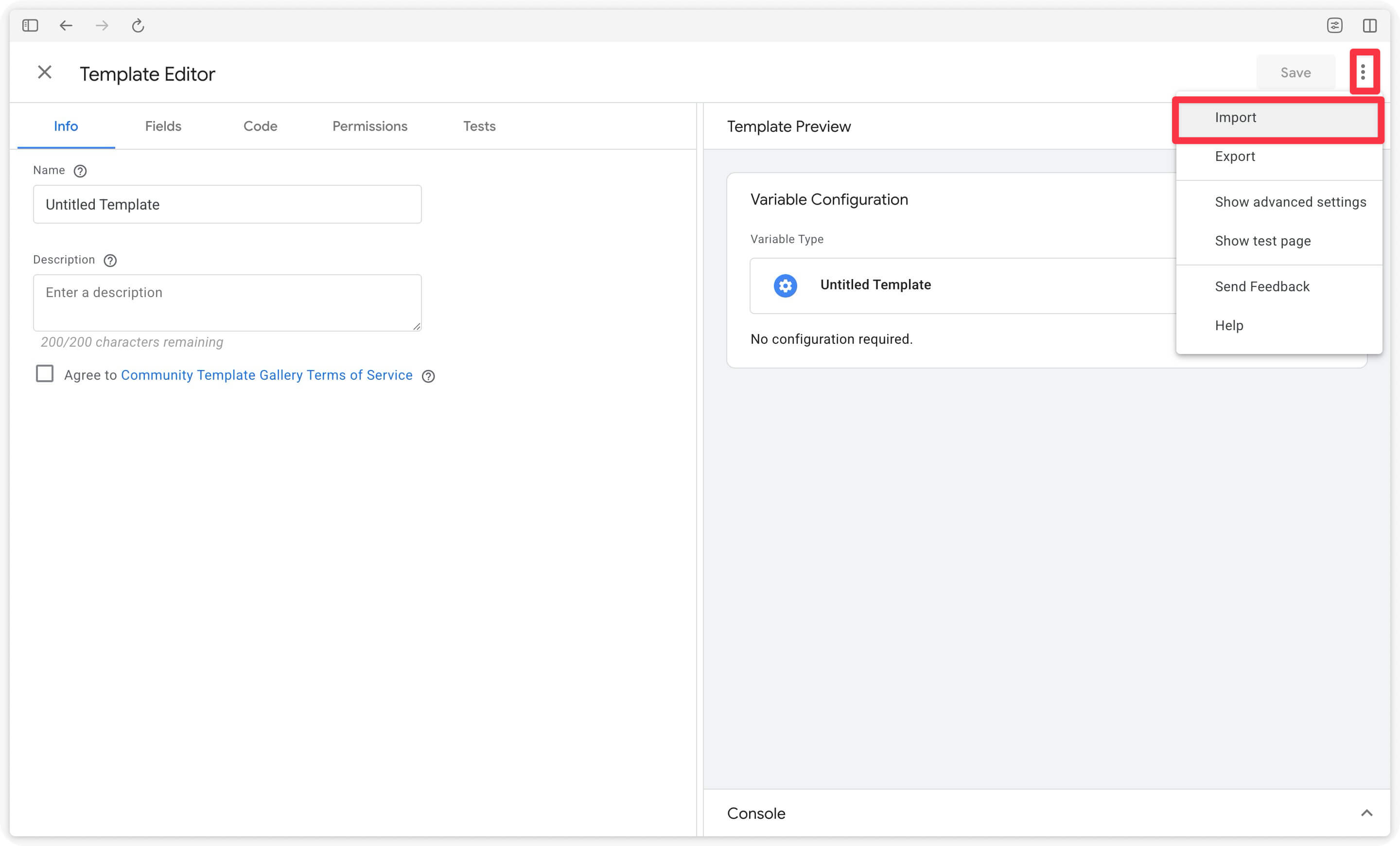 Import the Addingwell variable template for Firestore product margins