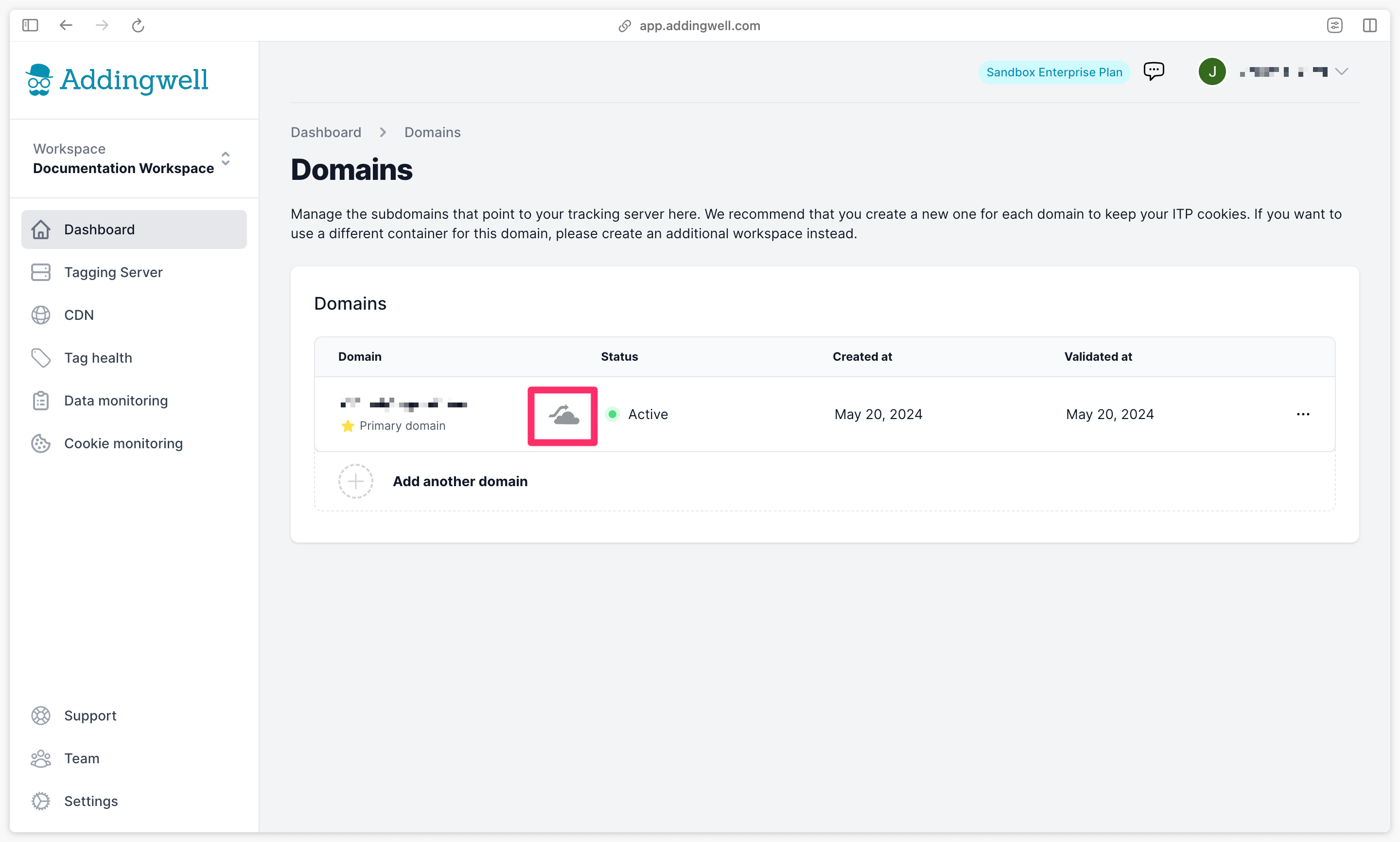 Icône de proxy sur Cloudflare