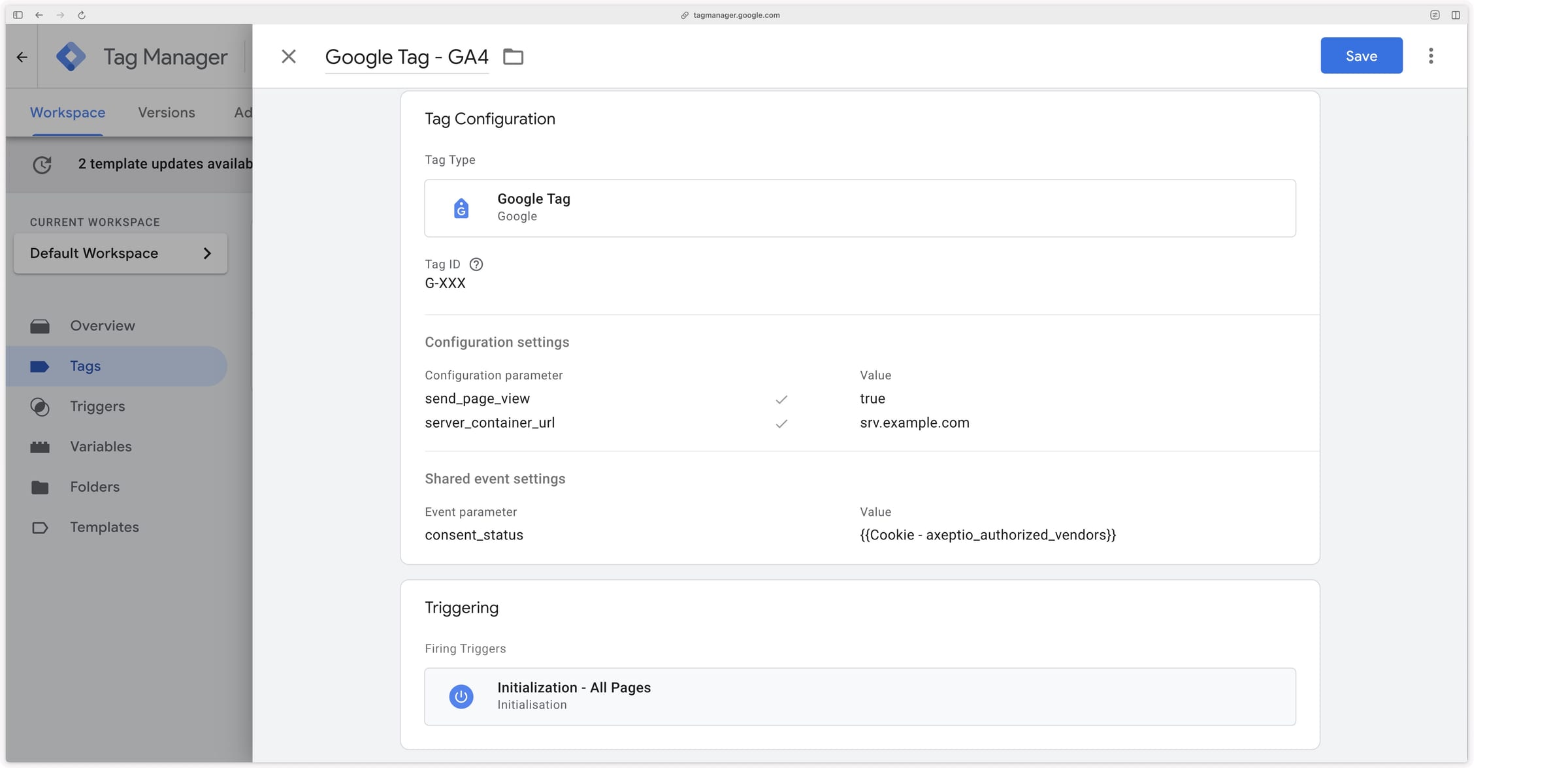GA4 Google Tag with the consent_status event parameter