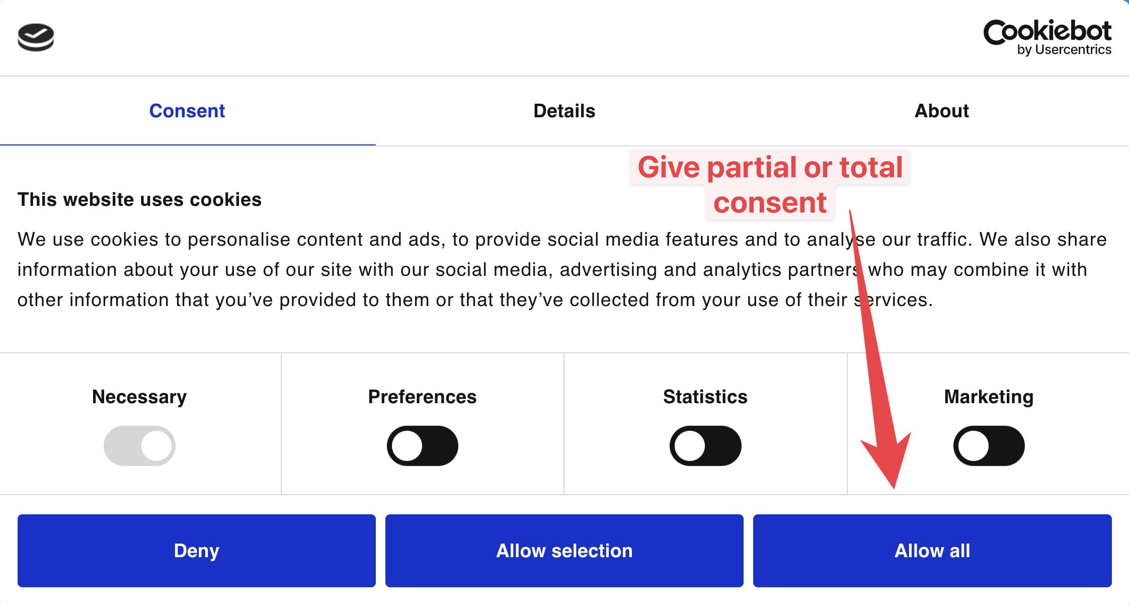 Verifying the Cookiebot Consent State variable in the GTM Web preview