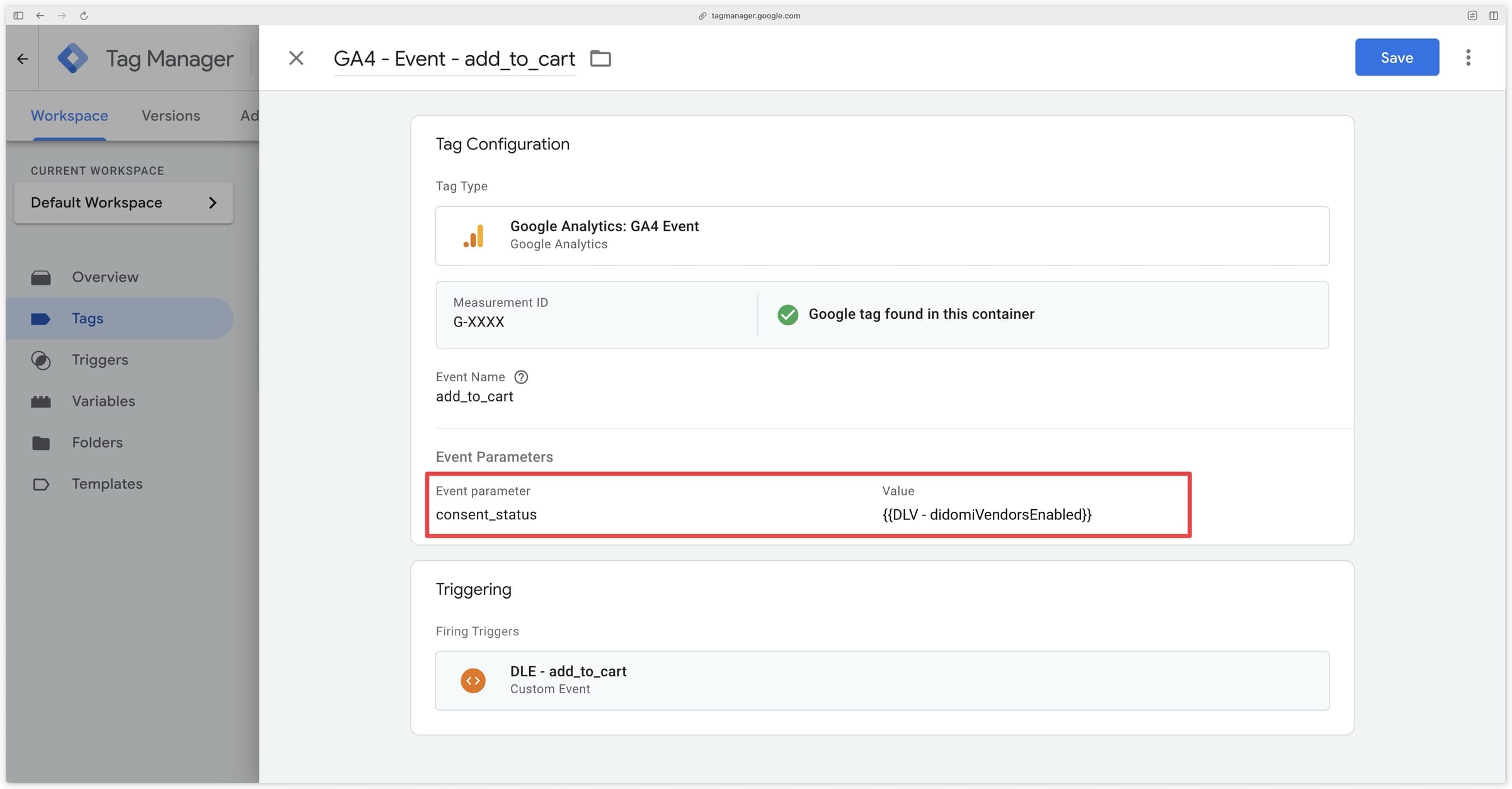 Other GA4 events with the consent_status event parameter