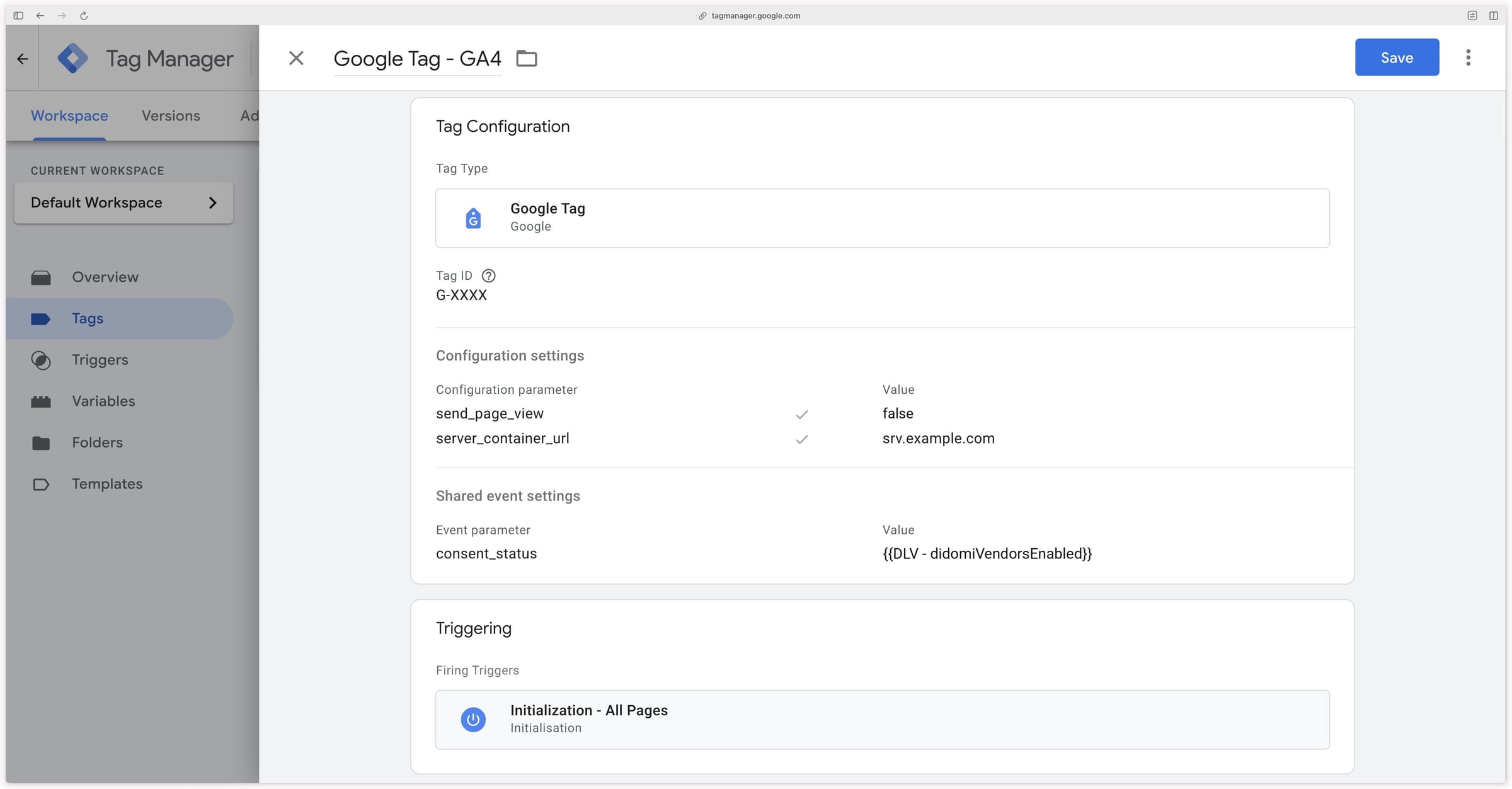 GA4 Google Tag with the consent_status event parameter