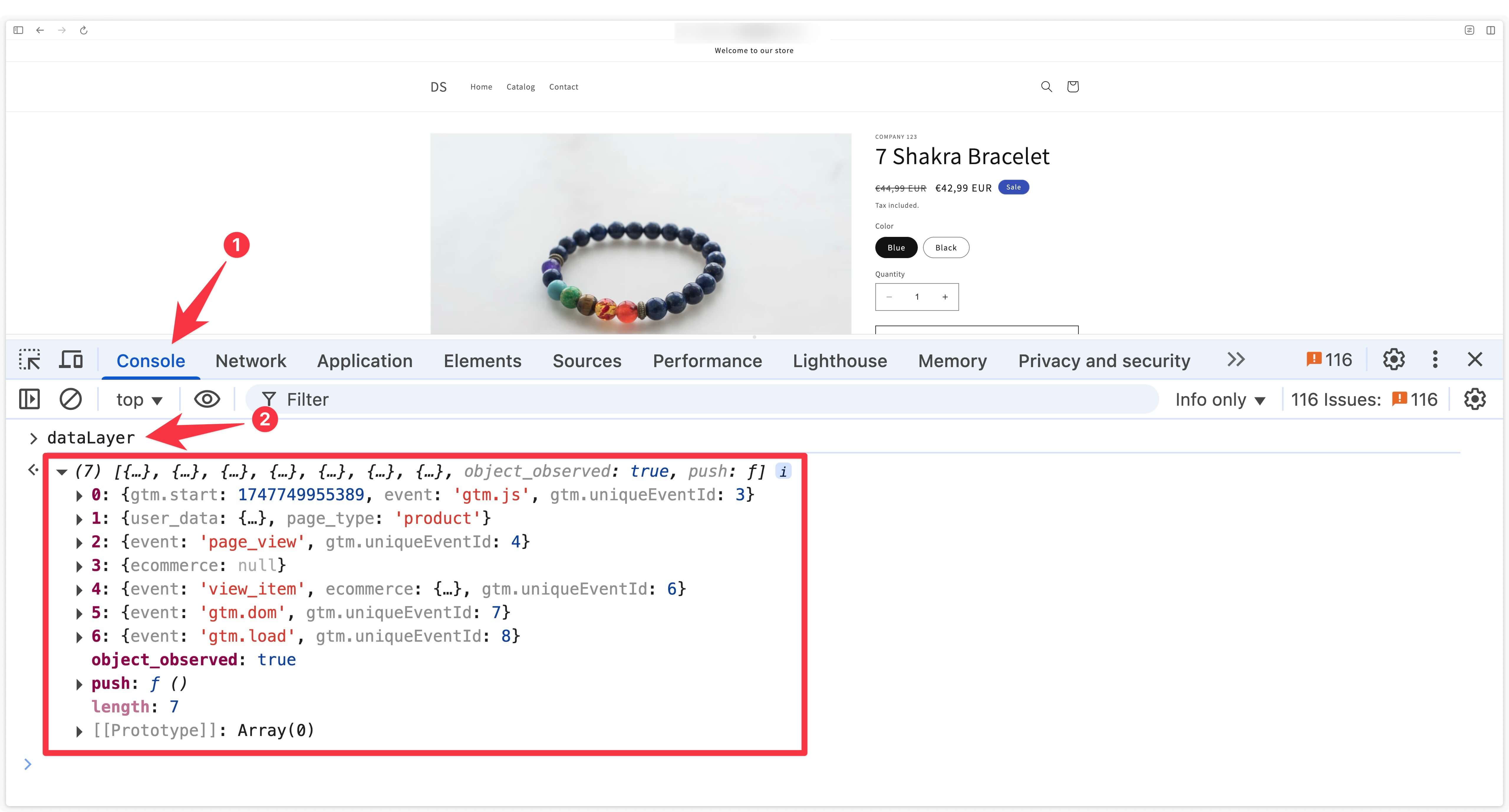 Check DataLayer in theme