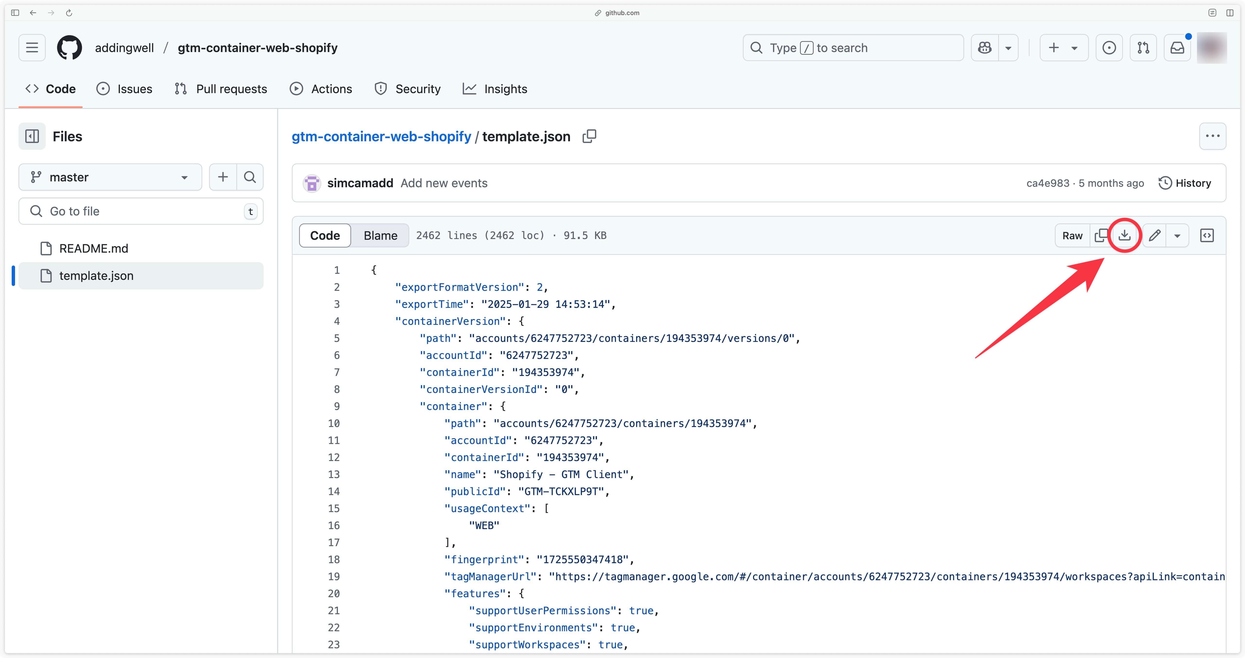 Download GTM Web template on Github