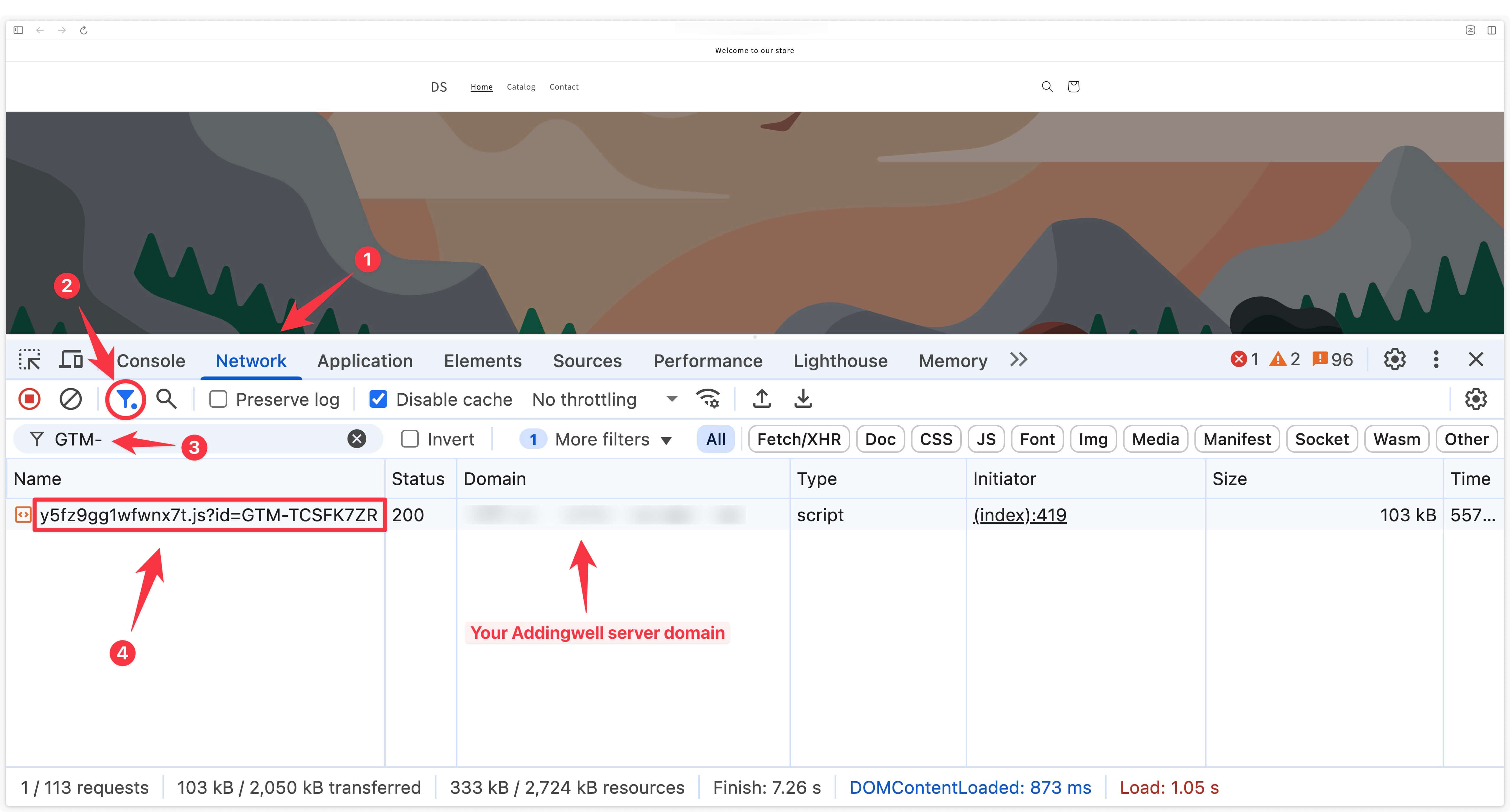 Check custom path loading on Shopify shop