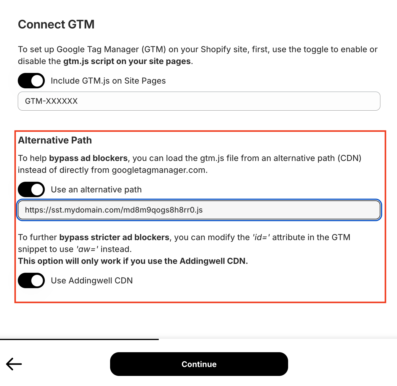 GTM alternative path