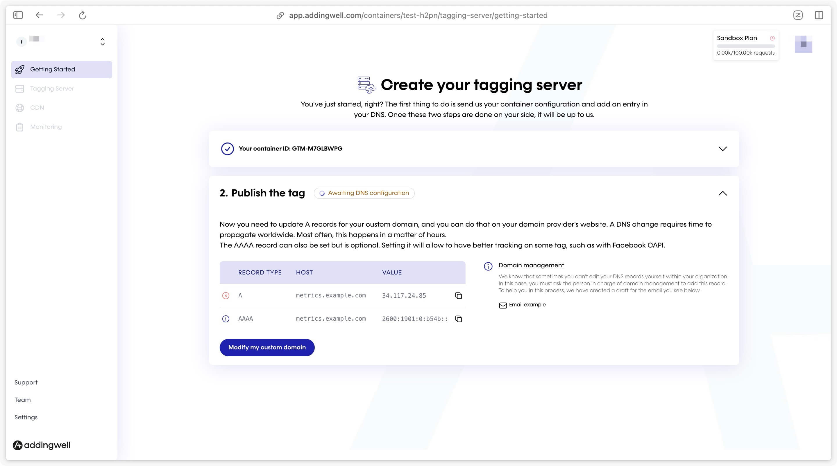 Configure DNS records