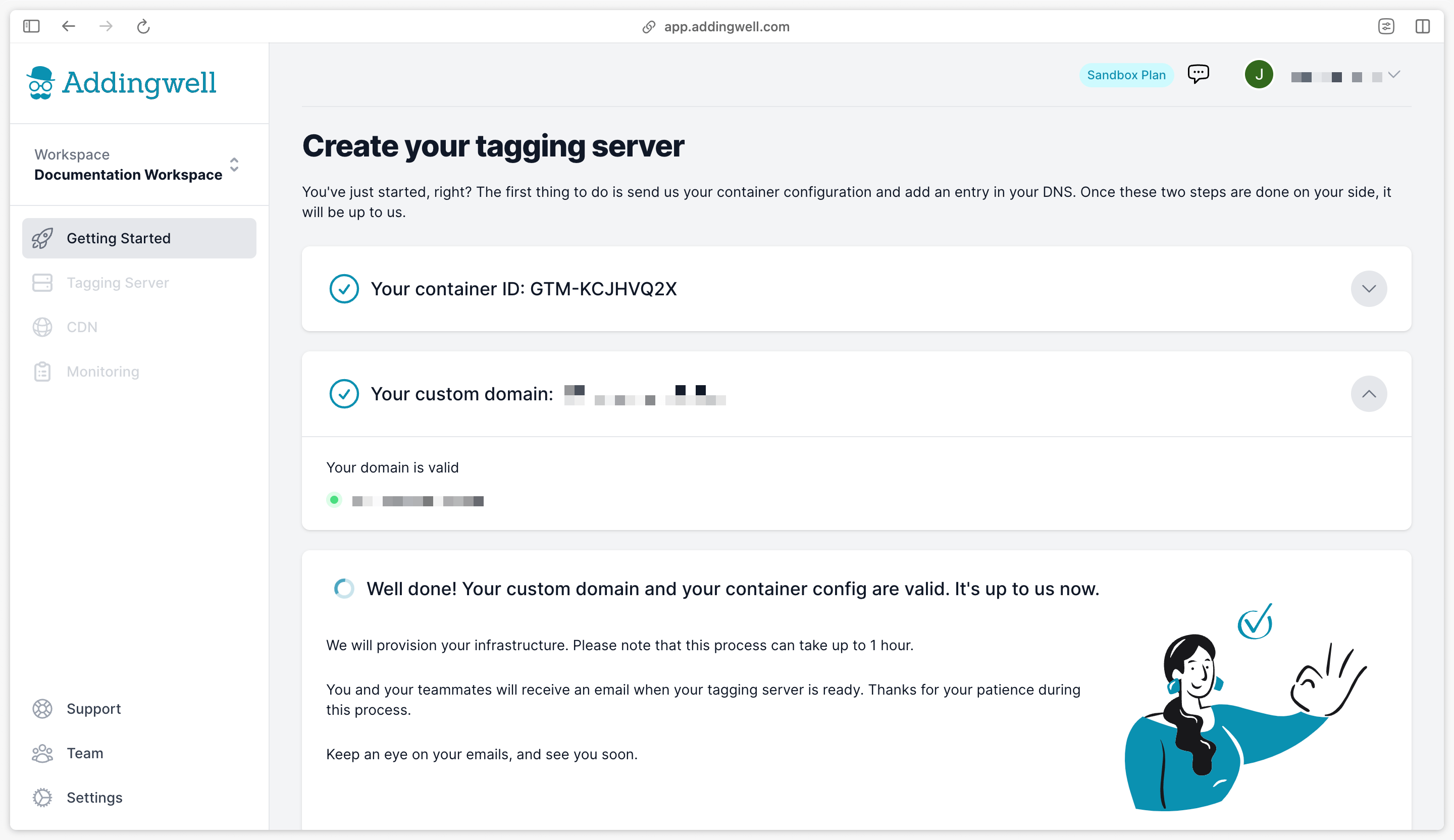 Attente de la propagation DNS dans Addingwell