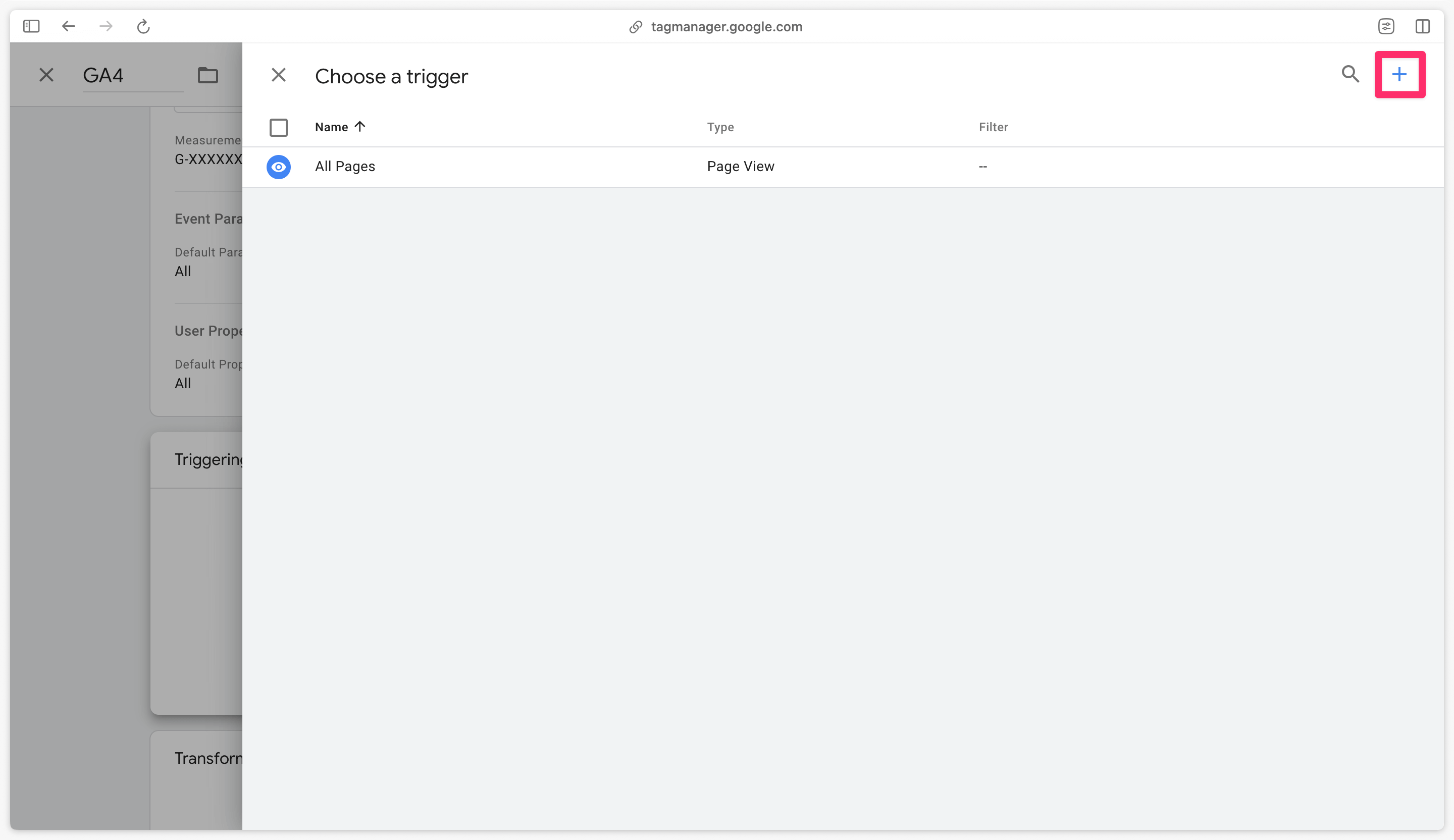 Add trigger for GA4 tag